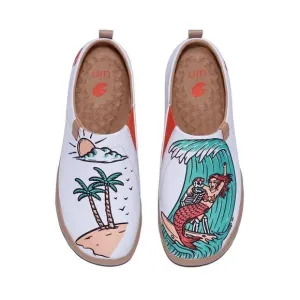 UIN Women's Slip On Loafers Canvas Lightweight Flats Sneakers (Hold Me Tight)