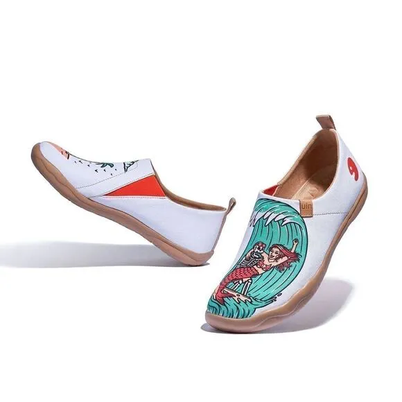 UIN Women's Slip On Loafers Canvas Lightweight Flats Sneakers (Hold Me Tight)