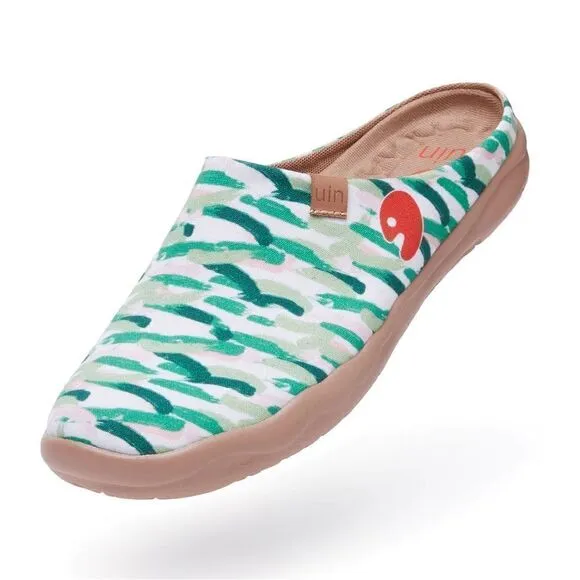 UIN Women's Slip On Mules Wide Toe Clog Casual Shoes (Van Gogh w/ Cypresses V2)