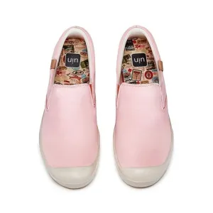 UIN Women's Sneakers Walking Casual Slip Ons Loafers (Rosy Pink Silk Cadiz I）