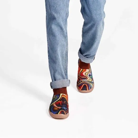 UIN Men's Casual Walking Travel Shoes Canvas Loafers Comfort Sneaker (Guitarist)