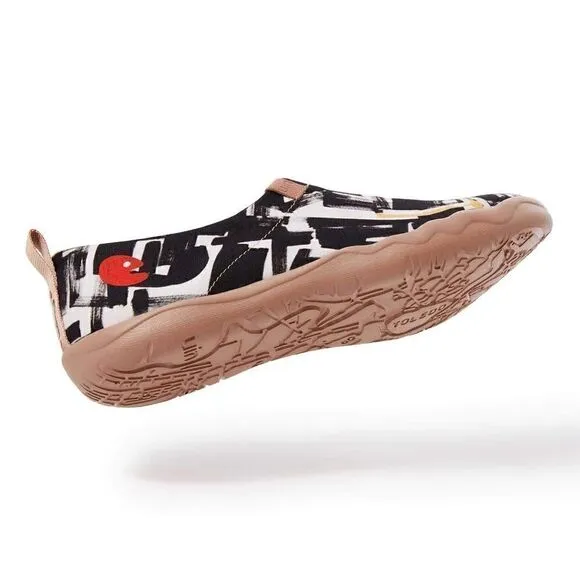 UIN Men's Walking Shoes Slip On Canvas Casual Comfort Loafers (Fight For Peace)