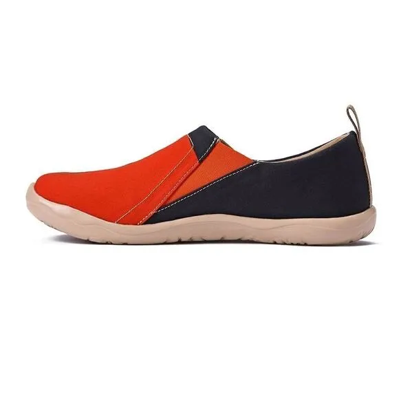 UIN Men's Walking Shoes Slip On Canvas Casual Comfort Loafers (Rust in Peace)