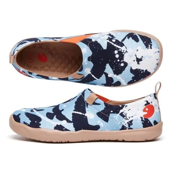 UIN Men's Walking Travel Shoes Slip On Canvas Casual Comfort Loafers (Fly Me Awa