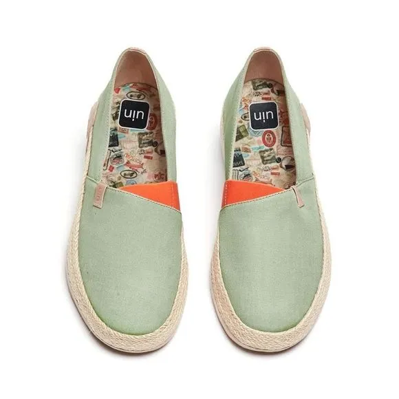 UIN Men's Slip On Canvas Comfortable Loafers (Marbella Morandi Green)New No Box