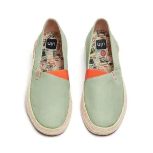 UIN Men's Slip On Canvas Comfortable Loafers (Marbella Morandi Green)New No Box