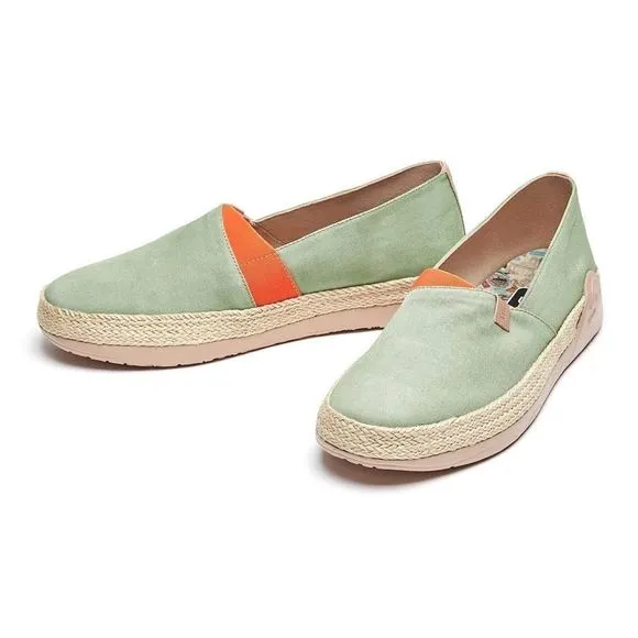 UIN Men's Slip On Canvas Comfortable Loafers (Marbella Morandi Green)New No Box