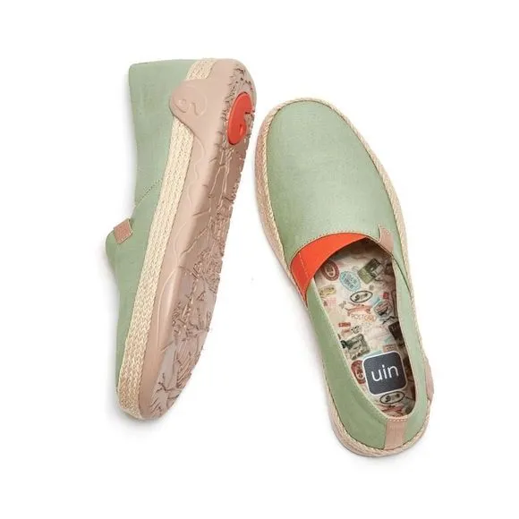 UIN Men's Slip On Canvas Comfortable Loafers (Marbella Morandi Green)New No Box