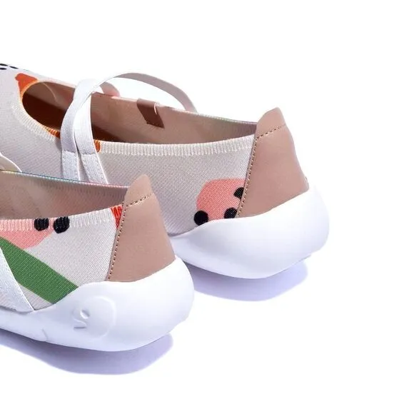 UIN Women's Ballet Slip On Casual Comfort Loafers(Hand Drawn Spring Menorca VII)