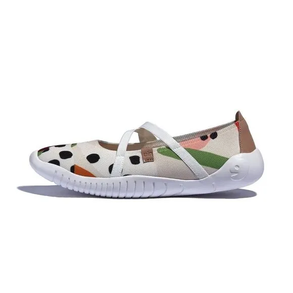 UIN Women's Ballet Slip On Casual Comfort Loafers(Hand Drawn Spring Menorca VII)