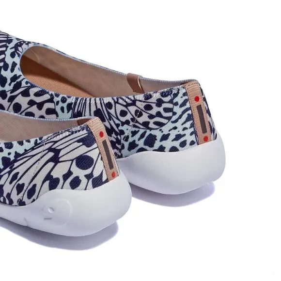 UIN Women's Ballet Slip On Casual Comfort Loafers(Leopard Butterfly Menorca III)