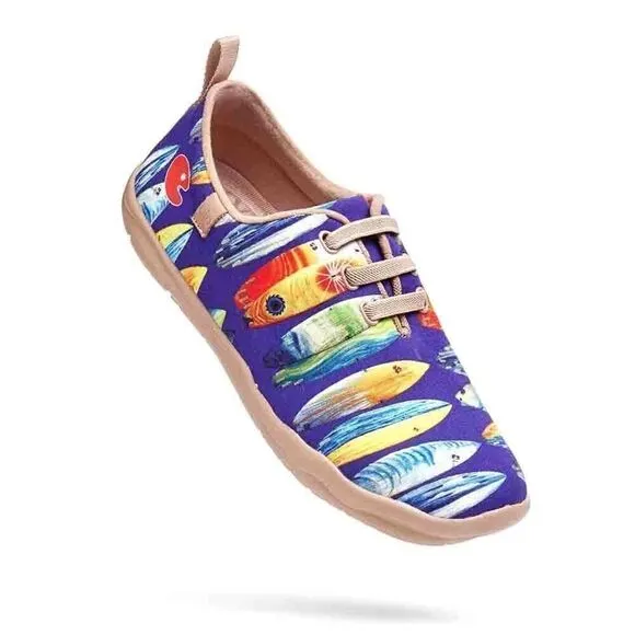 UIN Women's Canvas Sneakers Walking Casual Shoes (Moguer Shark Or Surfboard)