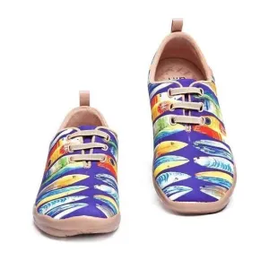 UIN Women's Canvas Sneakers Walking Casual Shoes (Moguer Shark Or Surfboard)
