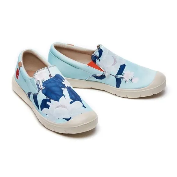 UIN Women's Lightweight Walking Casual Slip Ons Loafers (Minty Peony Cadiz)