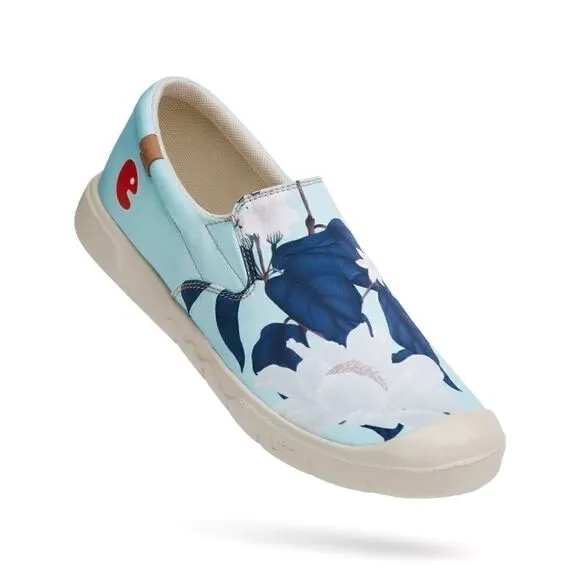 UIN Women's Lightweight Walking Casual Slip Ons Loafers (Minty Peony Cadiz)