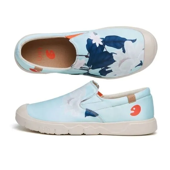 UIN Women's Lightweight Walking Casual Slip Ons Loafers (Minty Peony Cadiz)
