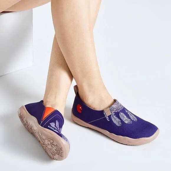 UIN Women's Slip On Loafers Canvas Lightweight Flats Sneakers (DREAMCATCHER)