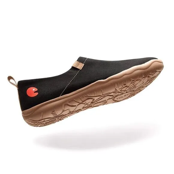 UIN Women's Canvas Lightweight Flats Walking Casual Loafers (Toledo Black)