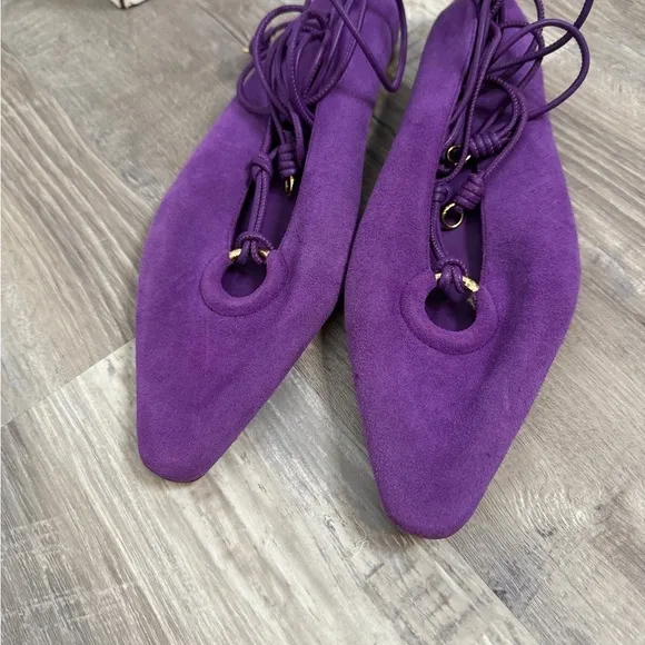 Ulla Johnson Purple Suede Flats