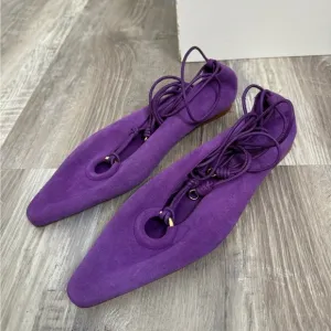 Ulla Johnson Purple Suede Flats