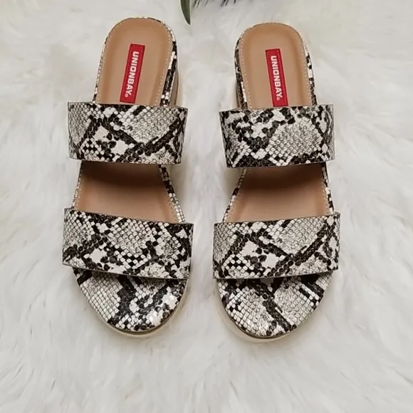 UNIONBAY | Snakeskin Print Chunky Sandals