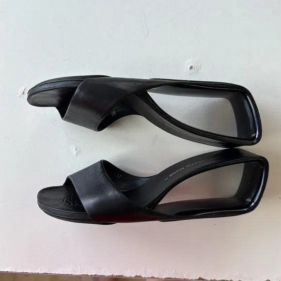 United Nude Mobius Mid Slip On Sandal Black Slides Wedge 37