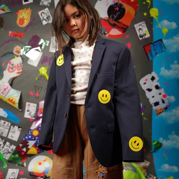 Upcycled Kids Harajuku Pants – Golden Minion Design, Hand-Painted, Fits 8–10 Yrs