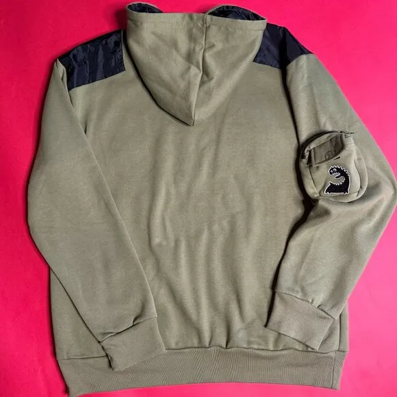 Upcycled Unisex Festival Pullover Hoodie, Street Style, Size L