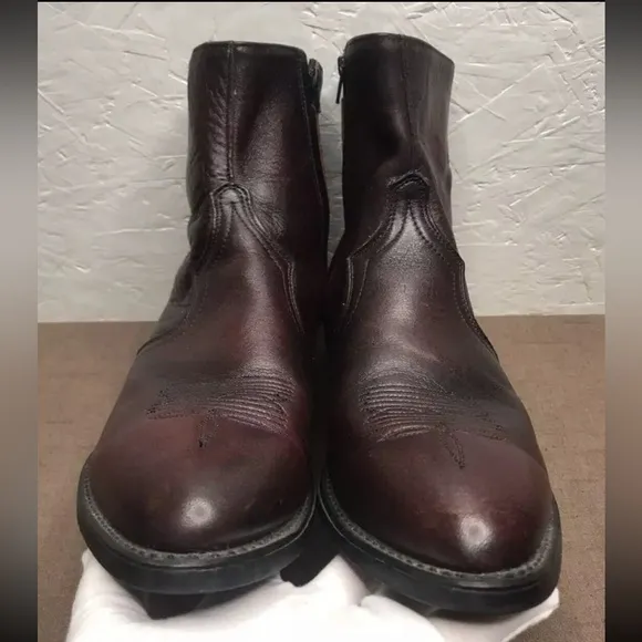 USA Sage by Abilene (Neo-Comp Soles) Size 10.5EE Black Cherry Leather Zip Boot