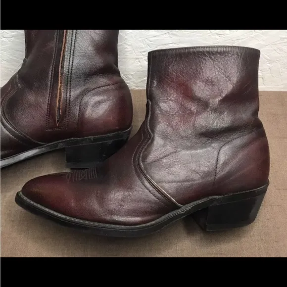 USA Sage by Abilene (Neo-Comp Soles) Size 10.5EE Black Cherry Leather Zip Boot