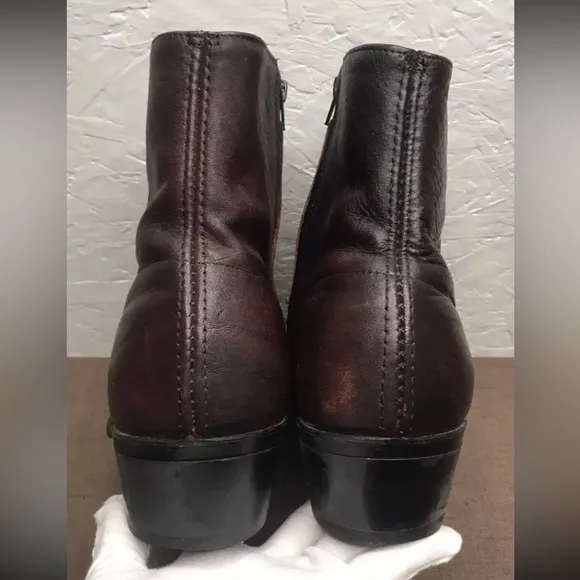 USA Sage by Abilene (Neo-Comp Soles) Size 10.5EE Black Cherry Leather Zip Boot