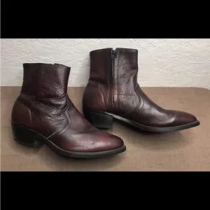 USA Sage by Abilene (Neo-Comp Soles) Size 10.5EE Black Cherry Leather Zip Boot