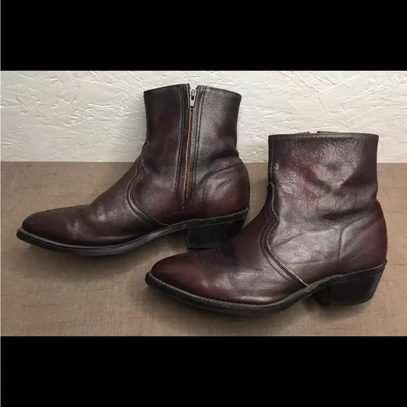 USA Sage by Abilene (Neo-Comp Soles) Size 10.5EE Black Cherry Leather Zip Boot