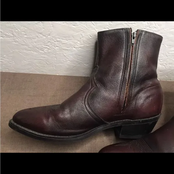 USA Sage by Abilene (Neo-Comp Soles) Size 10.5EE Black Cherry Leather Zip Boot