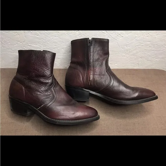 USA Sage by Abilene (Neo-Comp Soles) Size 10.5EE Black Cherry Leather Zip Boot