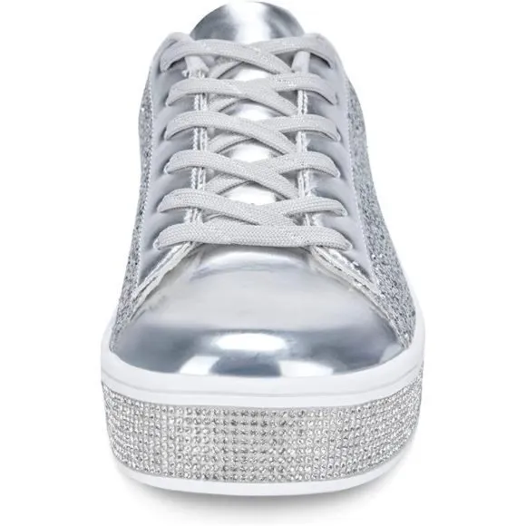 UUBARIS Women's Glitter Tennis Sneakers Neon Dressy Sparkly Sneakers