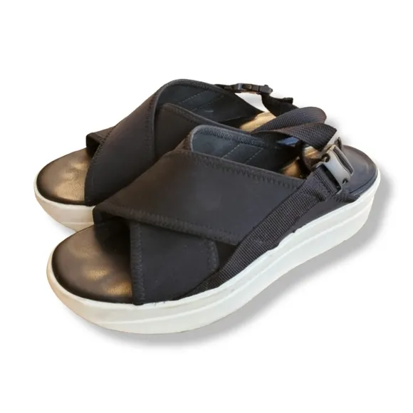 Vagabond Daria Chunky Platform Sandals 37 7 Slingback Neoprene Criss Cross Wedge