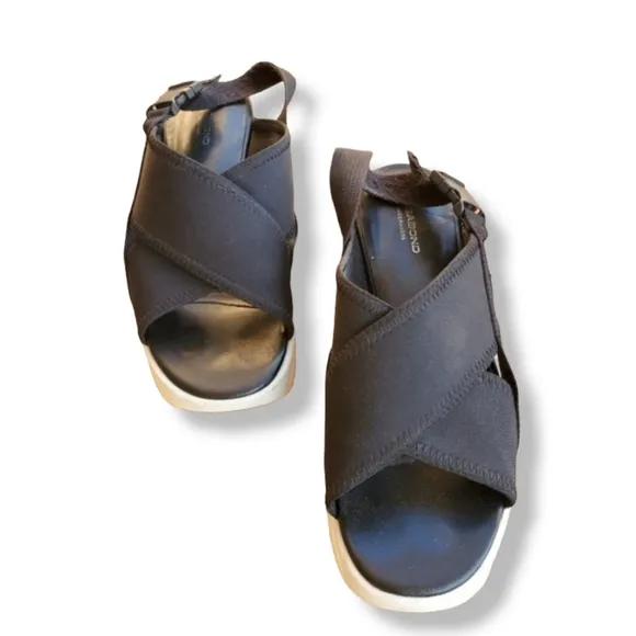 Vagabond Daria Chunky Platform Sandals 37 7 Slingback Neoprene Criss Cross Wedge