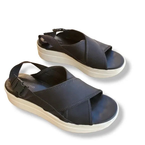 Vagabond Daria Chunky Platform Sandals 37 7 Slingback Neoprene Criss Cross Wedge