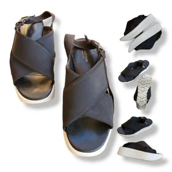 Vagabond Daria Chunky Platform Sandals 37 7 Slingback Neoprene Criss Cross Wedge