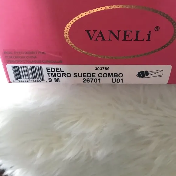 VANELI Edel 2 Toned Brown Suede Rabbit Toe Furry Flats Women’s Size 9M NEW