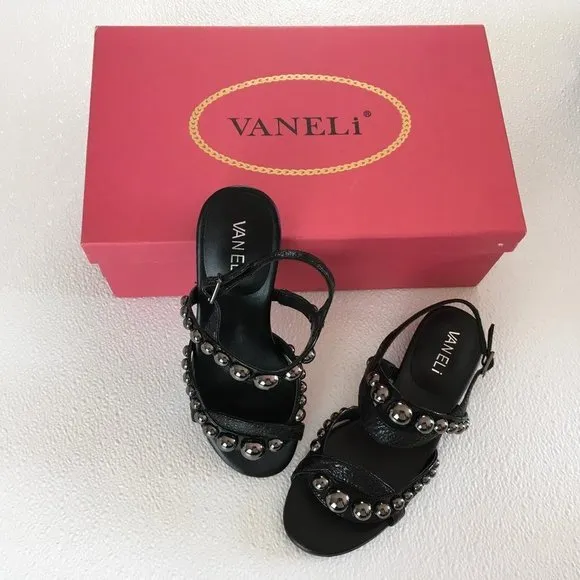 Vaneli Girl's Sandals Tack Black Color Size 4M DM1