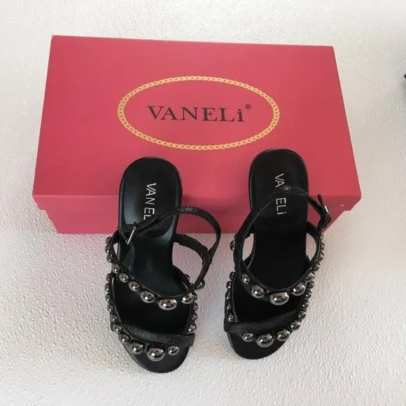 Vaneli Girl's Sandals Tack Black Color Size 4M DM1