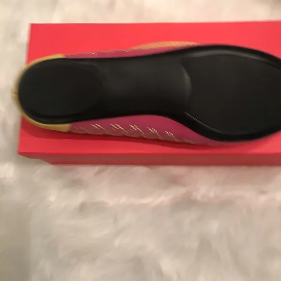 VANELI Suzon magenta yellow color block nabuk ballet flats gold studs 7M NWOT