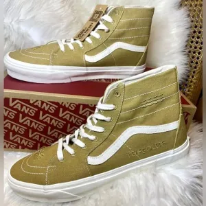 VANS Eco Theory Sk8-Hi Tapered Sneakers Mustard Gold/True White New Sz 11