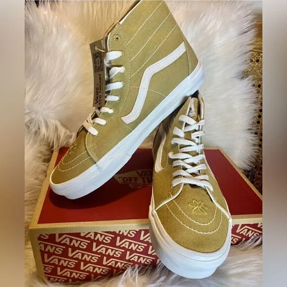 VANS Eco Theory Sk8-Hi Tapered Sneakers Mustard Gold/True White New Sz 11