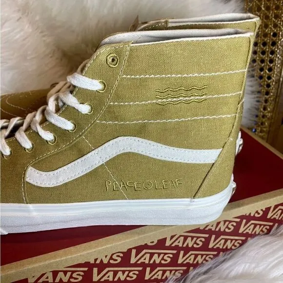 VANS Eco Theory Sk8-Hi Tapered Sneakers Mustard Gold/True White New Sz 11
