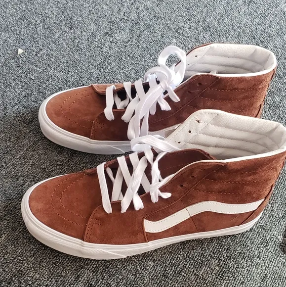 Vans Sk8-Hi Pig Suede Tortoise Shell Brown Sneakers NEW