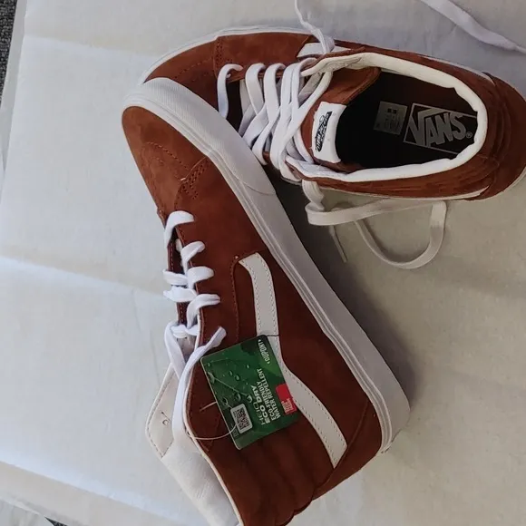 Vans Sk8-Hi Pig Suede Tortoise Shell Brown Sneakers NEW