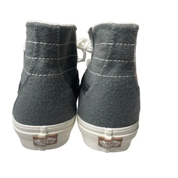 Vans SK8 Hi Tapered Eco Theory Sneakers Skate Shoes Wool Grey Mens Size 12